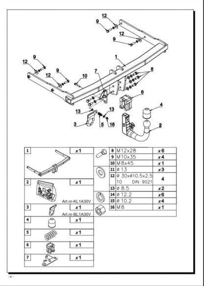Hak holowniczy A30V - instrukcja 6